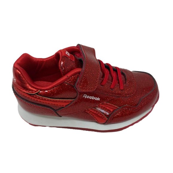 New Reebok Royal Classic Jogger 3 Toddler Red Glitter Shimmer Shoes Sz 8.5 NWOB - Picture 3 of 10
